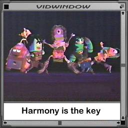 As in, singing in harmony!  Geddit?